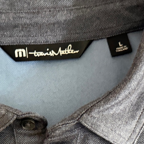 Travis Mathew Minimalist Polo — Charcoal Blue, Patriotic Trim, Size Large - Picture 9 of 13